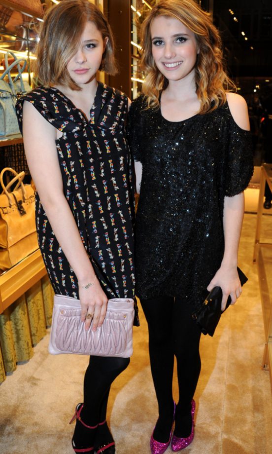 Chloë Moretz With Emma Roberts At A Miu Miu Party, 2010