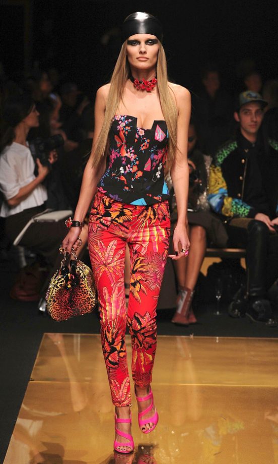 Clashing Prints; Model Worked Leopard Print With Neon Shoes And Bright Clashing Prints On The Versace For H&M Runway, 2011