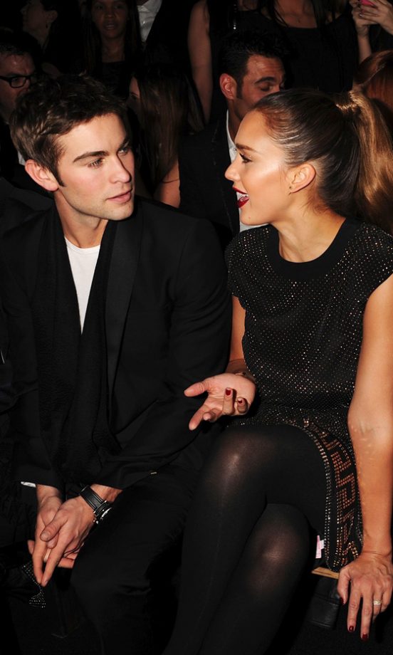 Jessica Alba Chatted To Chace Crawford (Lucky Thing) At The Versace For H&M Fashion Show, Nov '11