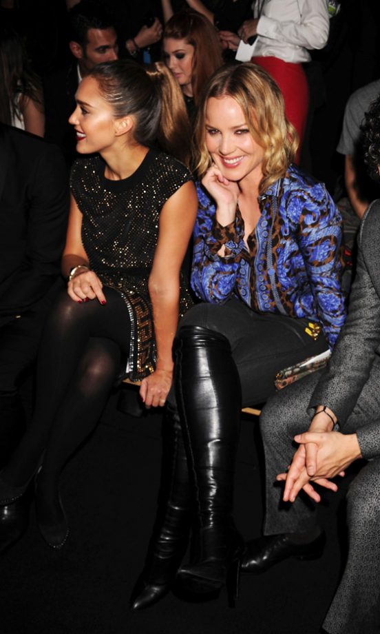 Jessica Alba And Abbie Cornish Looked Glam On The Versace For H&M Front Row, 2011