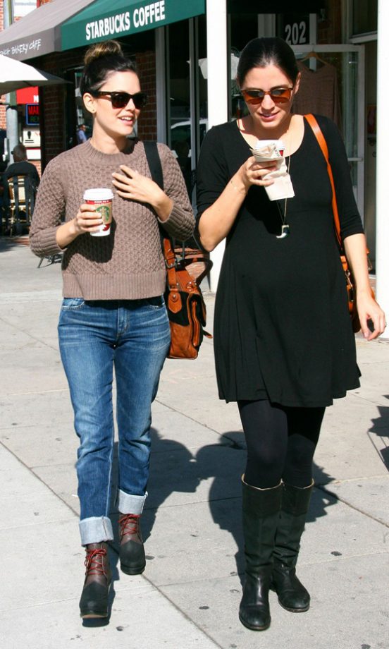 Rachel Bilson And Friend Enjoy A Coffee Break In LA - We're Lusting Over Those Dip-Dyed Boots, 2011