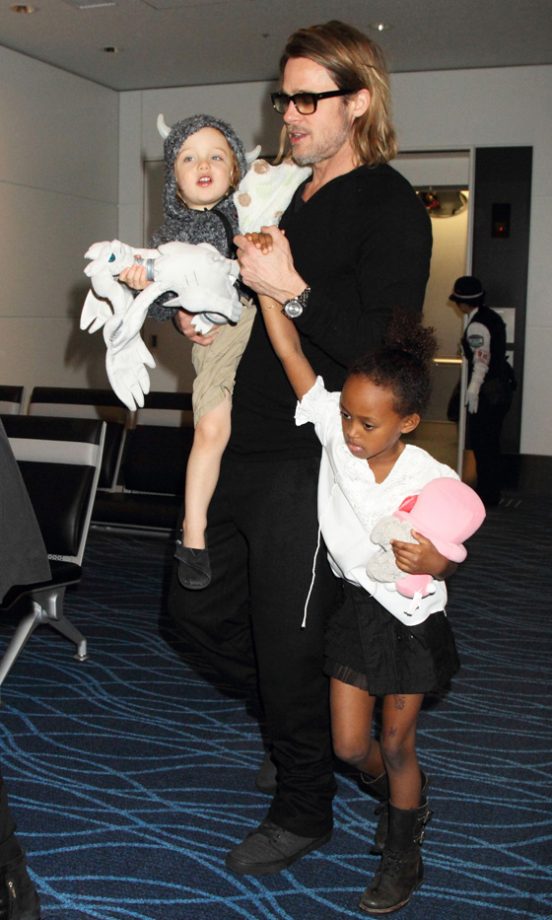 Brad Pitt With Children Knox And Zahara Depart From Japan: We're In Love