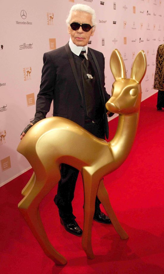 Karl Lagerfeld Took A Liking To The Bambi Statue At The Bambi Awards 2011 – We Wonder If They'll Feature In His Next Fashion Collection?