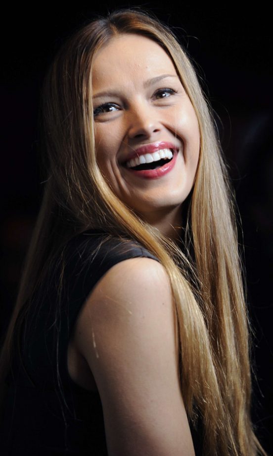 Petra Nemcova Teamed Her Black Dress With Super-Straight Hair And Red Lipstick, 2011