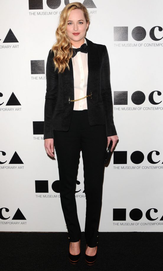 Actress Dakota Johnson Ditched The Dresses For A Slim Fitted Tux At The Museum Of Contemporary Art Gala 2011