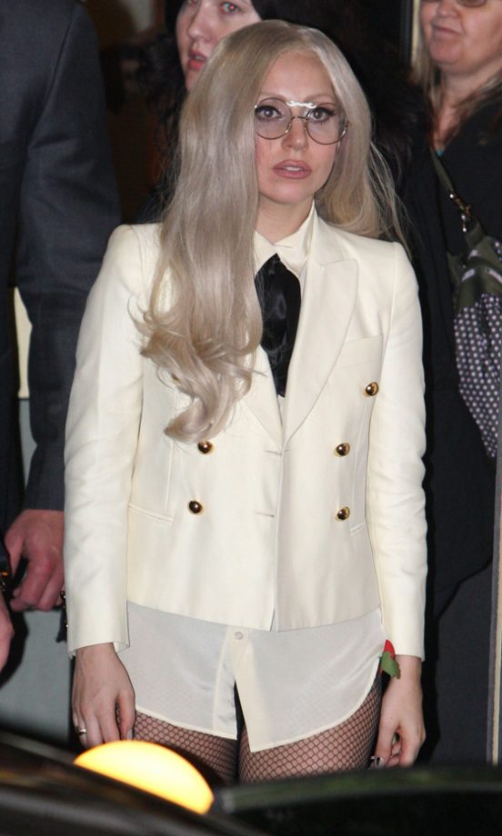 From The Waist Up Lady GaGa Rocks A Rather Demure And Normal Outfit But Forgets To Put Bottoms On, 2011