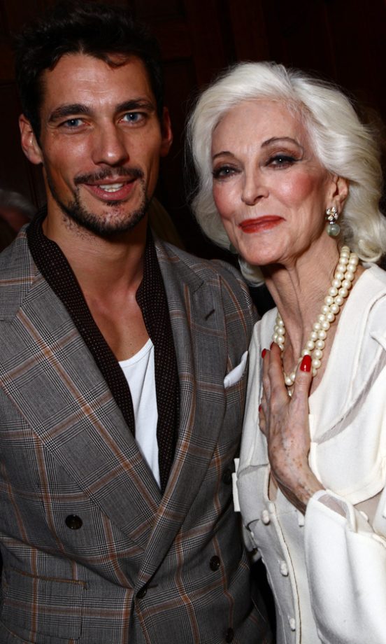 Carmen dell'Orefice Gave David Gandy A Few Modeling Tips At Her 80th Birthday Party