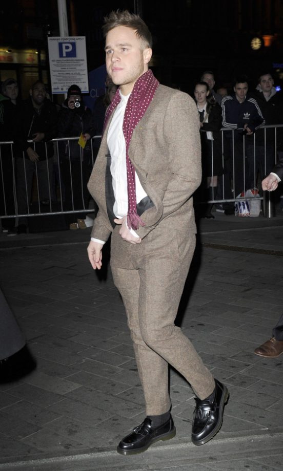 Olly Murs Added Interest To His Suit With A Polka Dot Scarf- Someone's Been Doing Their Fashion Homework