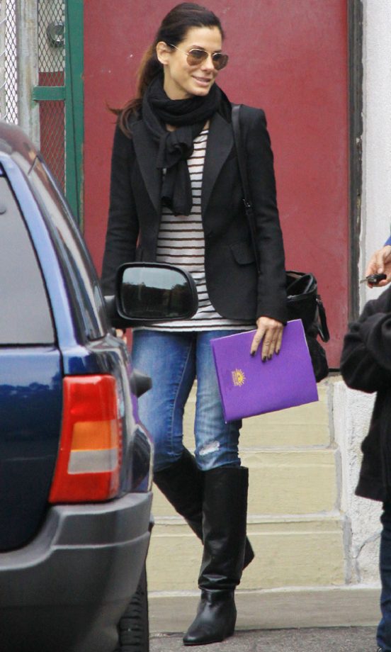 Love Sandra Bullock's Casually Cool Look – Her Breton Top Is A Weekend Must-Buy, 2011