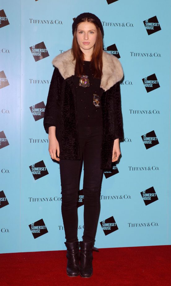 Tali Lennox Also Wrapped Up In Her Best Winter Coat And Stole At The Launch Of London’s Somerset House Ice Rink, 2011