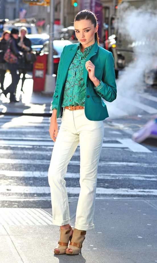 Miranda Kerr Hit The Streets Of New York In A Statement Blazer. 2011