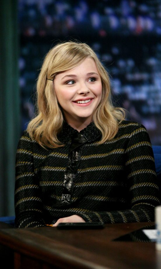 Chloe Moretz Looked Cute In Casual Knitwear On Late Night With Jimmy Fallon. 2011