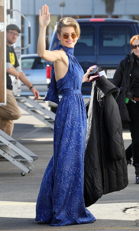 AnnaLynne McCord Looked Better Than Ever In A Striking Blue Maxi Dress On The 90210 Set, 2011