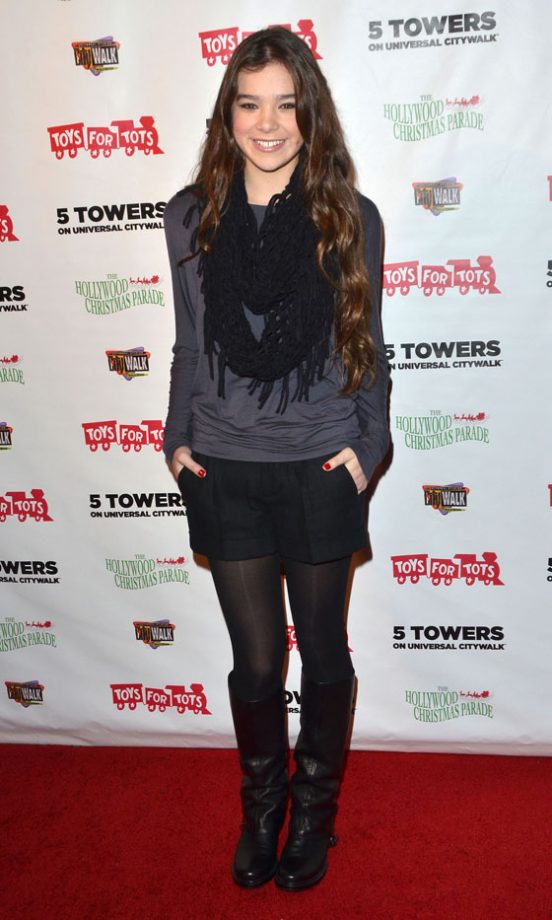 Hailee Steinfeld Looked Cute Working Biker Boots And Casual Shorts In LA. 2011