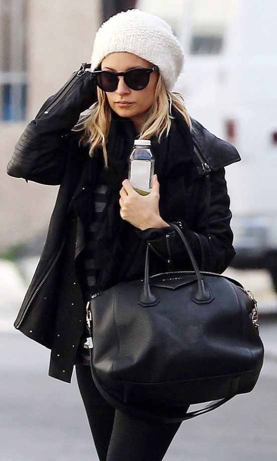 Nicole Richie Looked Chic In A Slouchy Beanie Hat And Leather Jacket - We Wish We Looked This Cool At The Gym! 2011