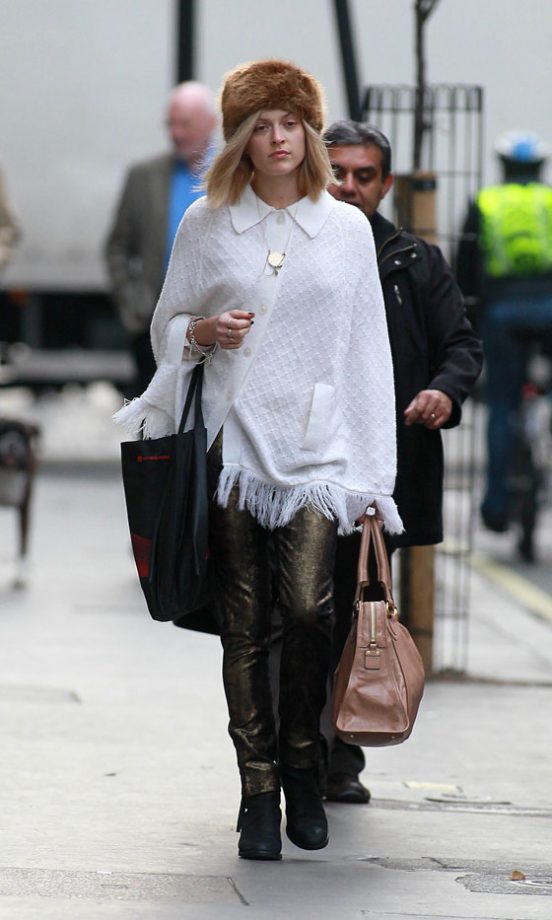 Fearne Cotton Showcased Her Quirky Style In A Knitted Poncho And Furry Hat - Bonkers, But We Love It! 2011