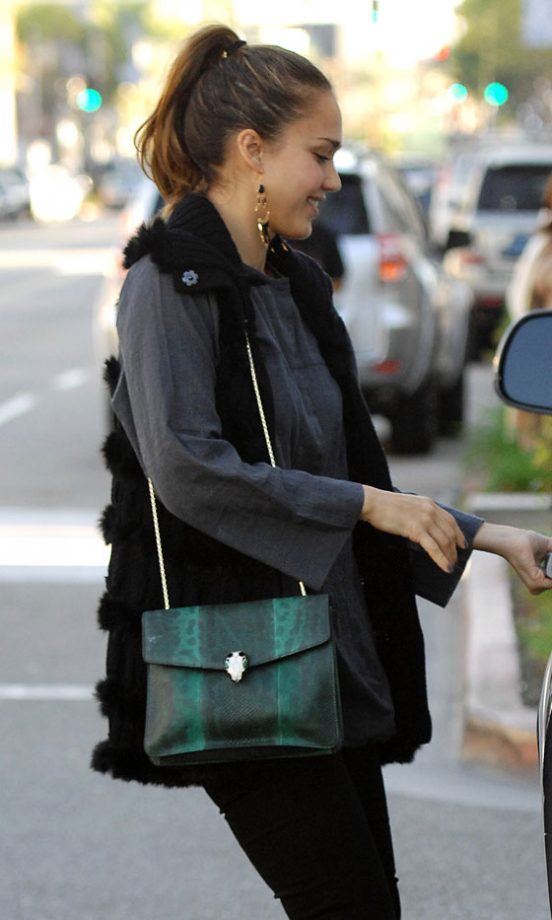 We're Lusting After Jessica Alba's Bag - The Star Stepped Out In LA, Pairing Her Arm Candy With A Chic Gilet. 2011