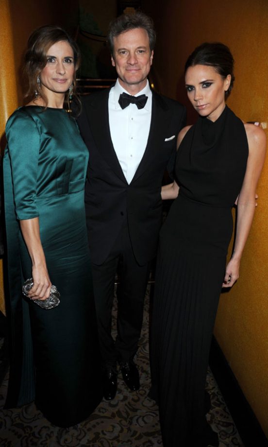 Victoria Beckham With Colin Firth And Livia Giuggioli At The British Fashion Awards, 2011