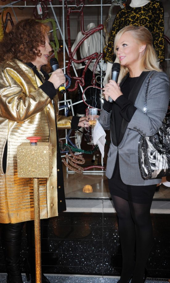 Jennifer Saunders Turned On Stella McCartney's Christmas Lights As Edina Monsoon With Emma Bunton In London, 2011
