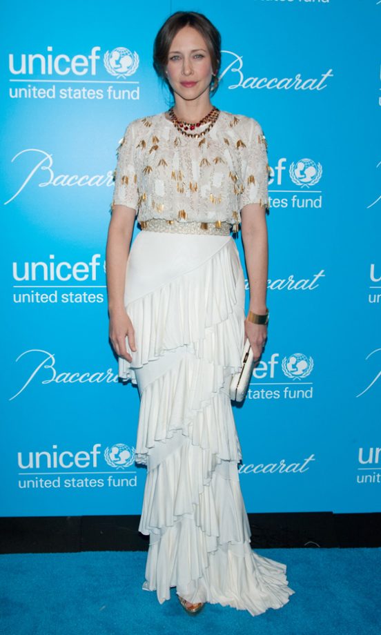 Vera Farmiga Also Worked Winter White At The UNICEF Snowflake Ball 2011 - Love The Statement Jewels