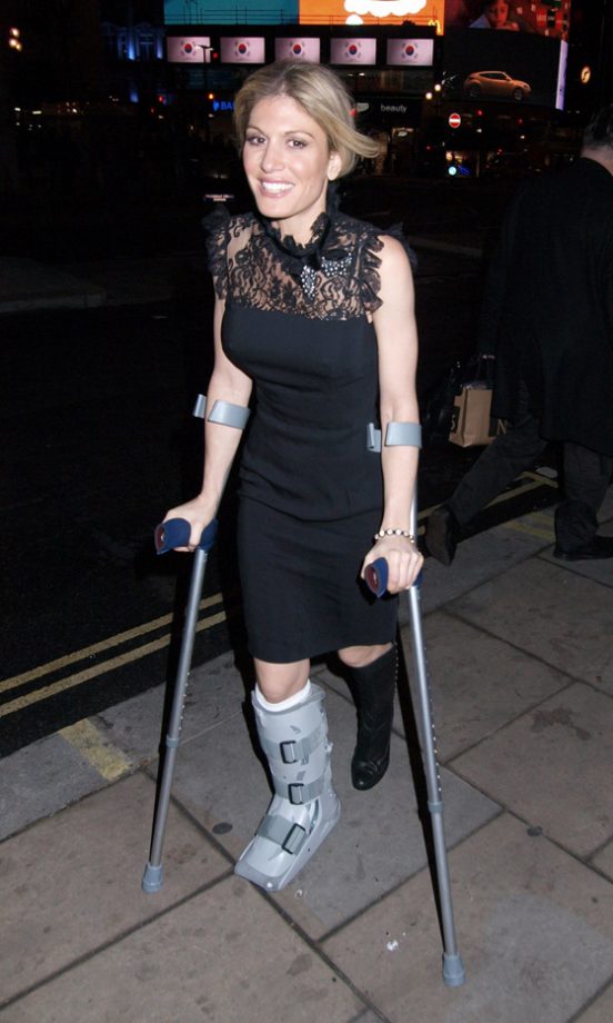 Hofit Golan Hobbled Around On Crutches At The Dita Von Teese Cointreau Privee Pop-Up Bar Launch - Loving The Lace LBD