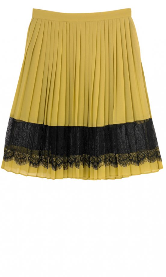 Topshop Lace Insert Pleated Skirt, £38