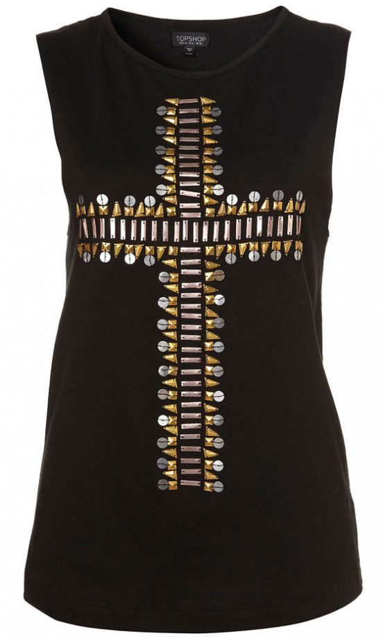 Topshop Cross Embellished Top, £25