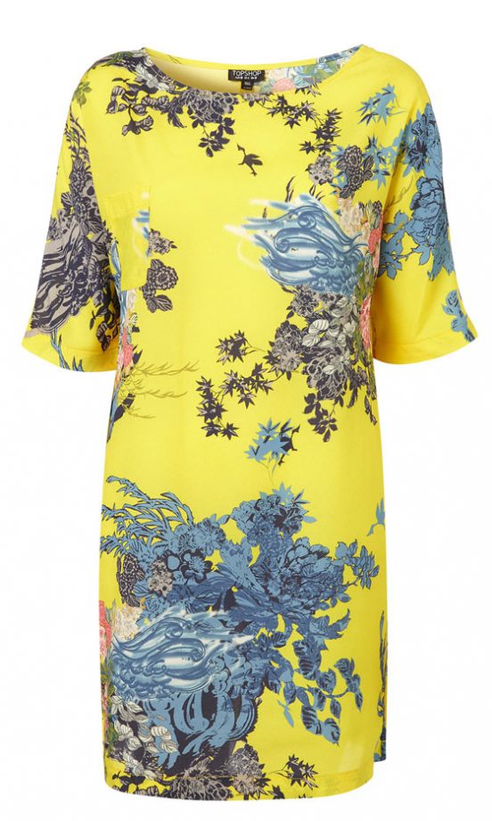 Topshop Yellow Printed Dress, £50