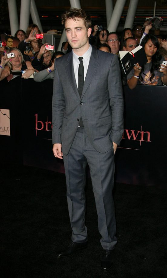 Robert Pattinson Looked Dapper In A Black Suit And Vintage Gray Gallery Watch At The Twilight Saga: Breaking Dawn Part 1 LA Premiere, 2011