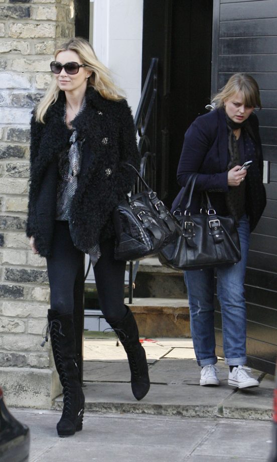 Kate Moss Did Off Duty Cool Wearing Knee-High Boots And Her Best Winter Coat, 2011
