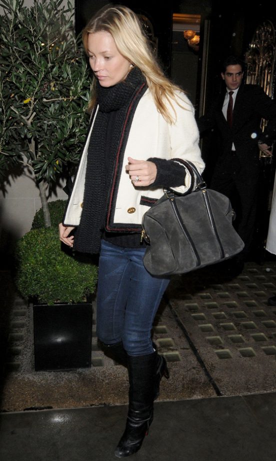 Kate Moss Left Scotts Restaurant In London And Made Her Way To Stella McCartney's London Store Wearing A Lust-Worthy Jacket, 2011