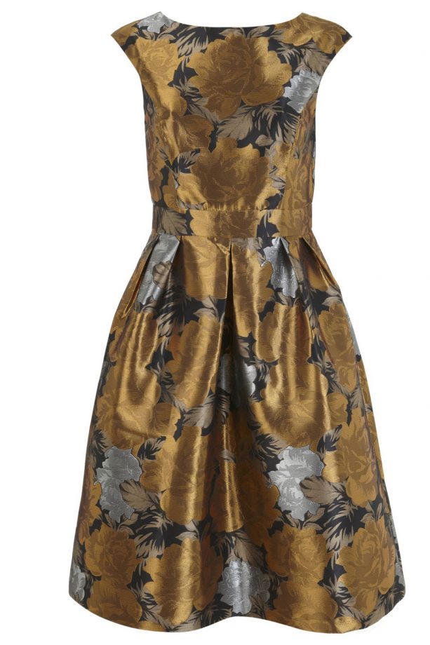 Miss Selfridge floral jacquard dress, £65