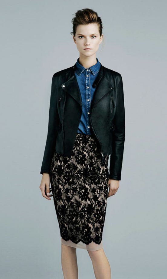 1. Biker Jackets With Pencil Skirts