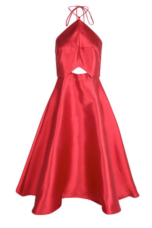 Boohoo red skater dress, £25