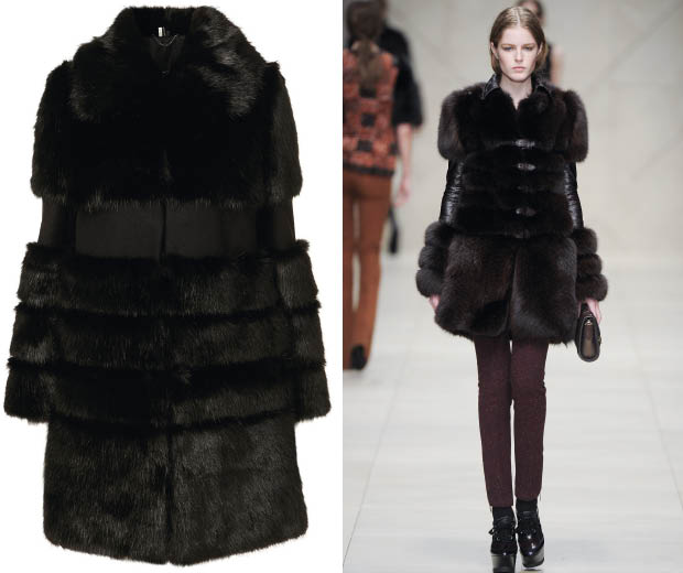Get the Burberry Prorsum runway look with Topshop's faux fur coat