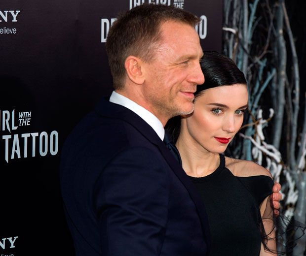 Daniel Craig and Rooney Mara on the red carpet wearing Prabal Gurung