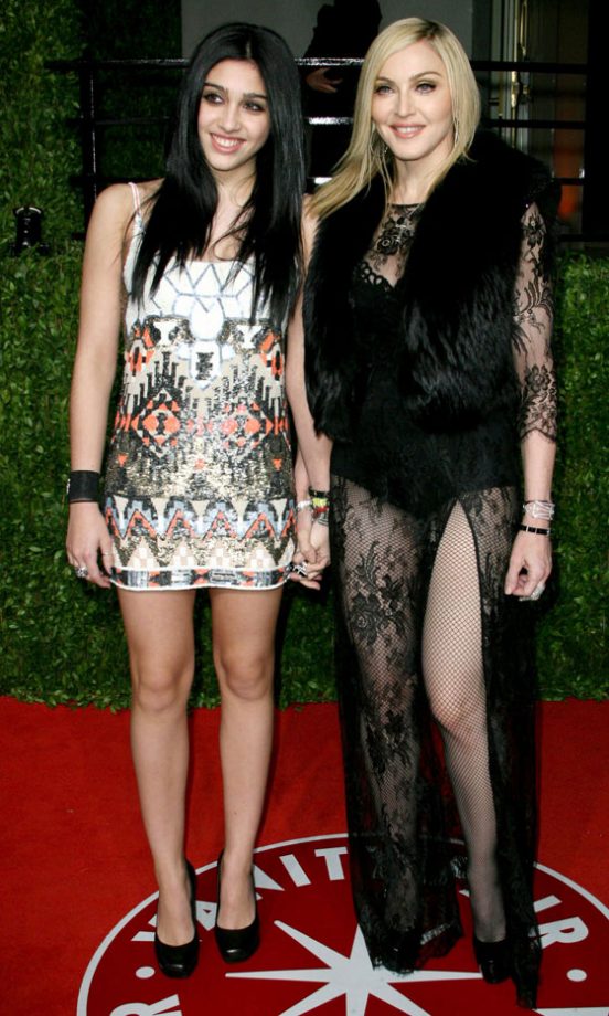 Madonna Hit The Red Carpet In A Racy Lace Dress At The Vanity Fair Oscars Party, But It Was Daughter Lourdes' High Street Frock From All Saints That Grabbed Headlines. 2011