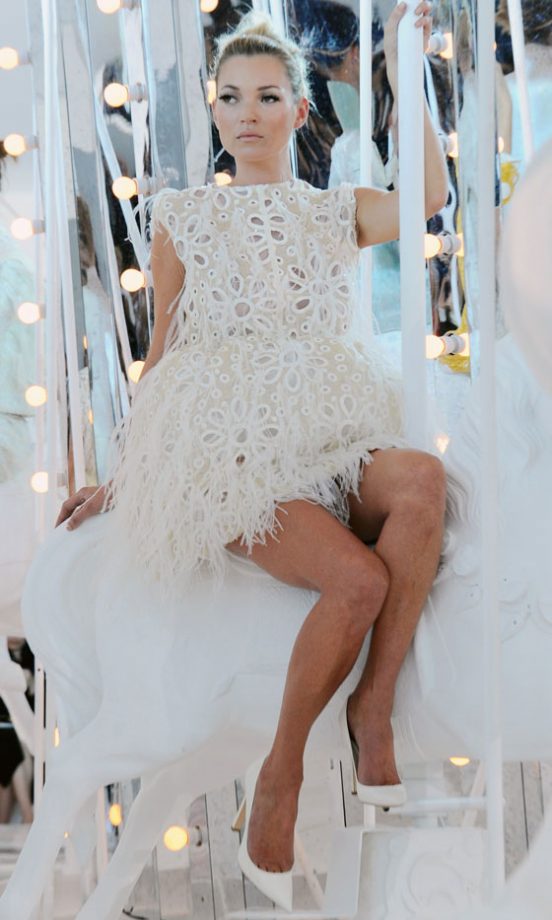 Kate Moss Hit The Runway Again For Louis Vuitton, This Time In A Dreamy Dress At The SS12 Fashion Show. 2011