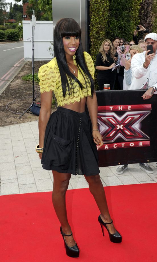 Kelly Rowland Kicks Off The X Factor Auditions In Birmingham Wearing A Lace Crop Top By Twenty8Twelve, June 2011