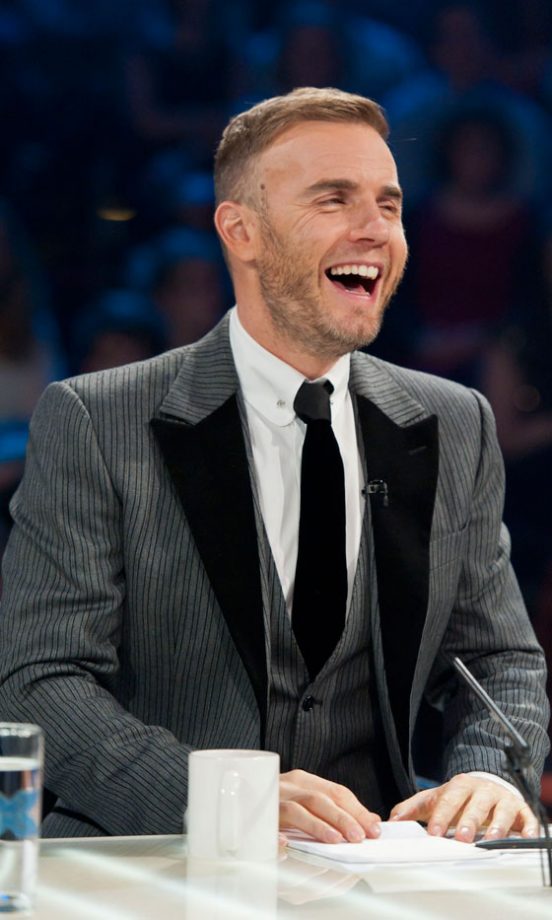 Gary Barlow Looks Dapper In A Grey Suit On The X Factor, December 2011