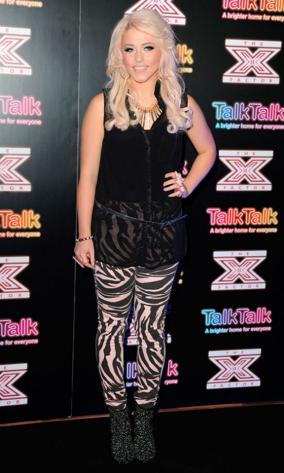 Amelia Lily Dressed Her Legs In Printed Leggings At The Secret X Factor Gig, November 2011