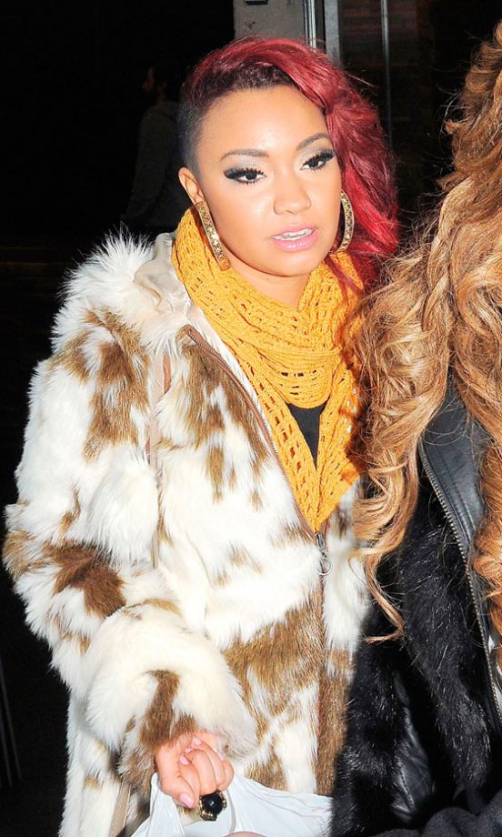 Leigh-Ann From Little Mix Kept Stylishly Warm In A Faux Fur Coat In London, December 2011