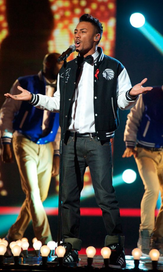 Marcus Collins Looked Casually Cool In A Jacket By Acne And New Look Shirt On The X Factor, December 2011