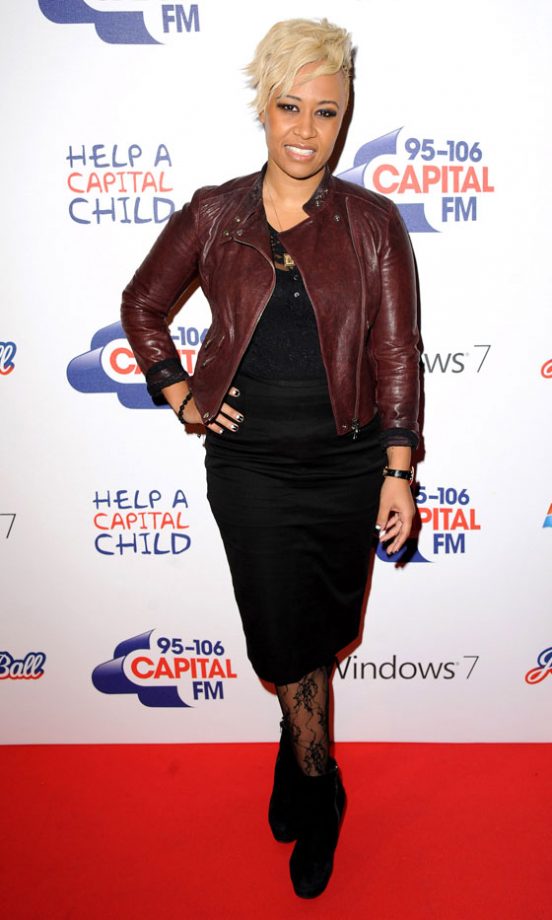 Emeli Sande Worked A Burgundy Biker Jacket At The Jing Bell Ball. 2011