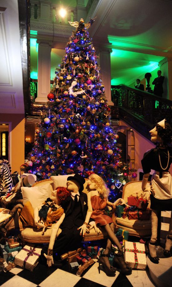 Lanvin Designer Alber Elvaz Unveiled His Amazing Christmas Tree At Claridges In London. 2011
