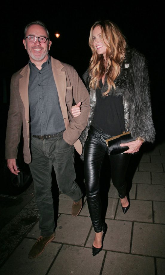 Elle Macpherson Aka The Body Was Also Looking Super-Hot In London Working Skin Tight Leather Trousers 2011