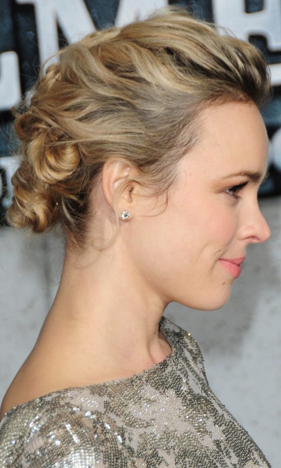 Rachel McAdams Teamed Her Fab Marchesa Dress With A Twisted Updo Hairstyle - Definitely A Friday Night Hair Contendor, 2011