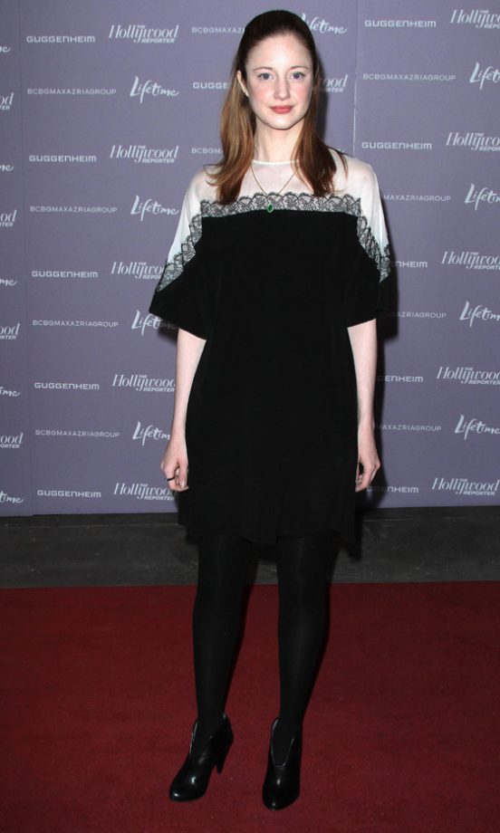 Andrea Riseborough Kept It Simple In A LBD With Tights At The Hollywood Reporter Power 100 Women Breakfast, 2011