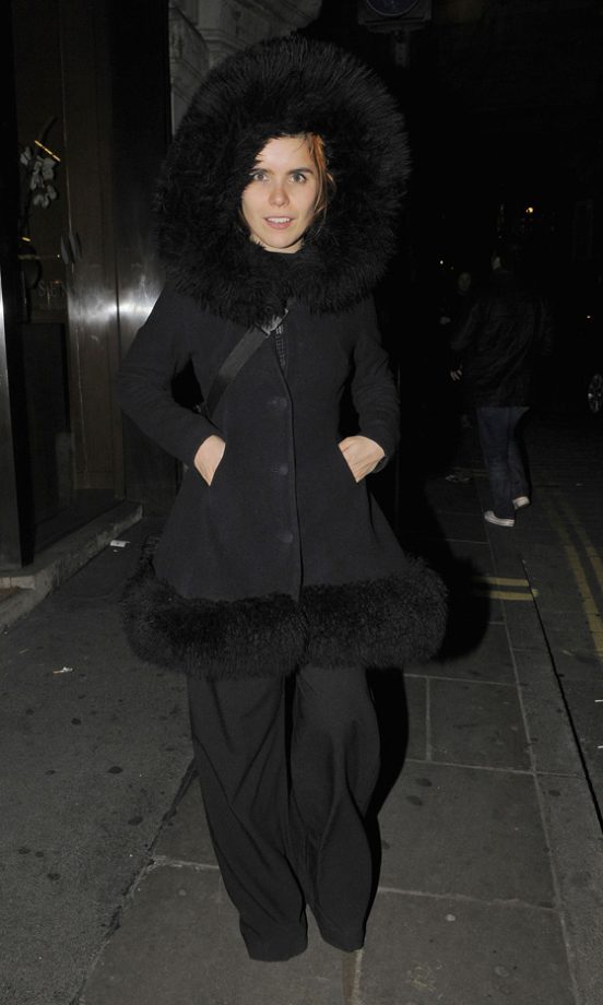 Paloma Faith Braved The December Chill In London Wearing A Black WInter Coat, 2011