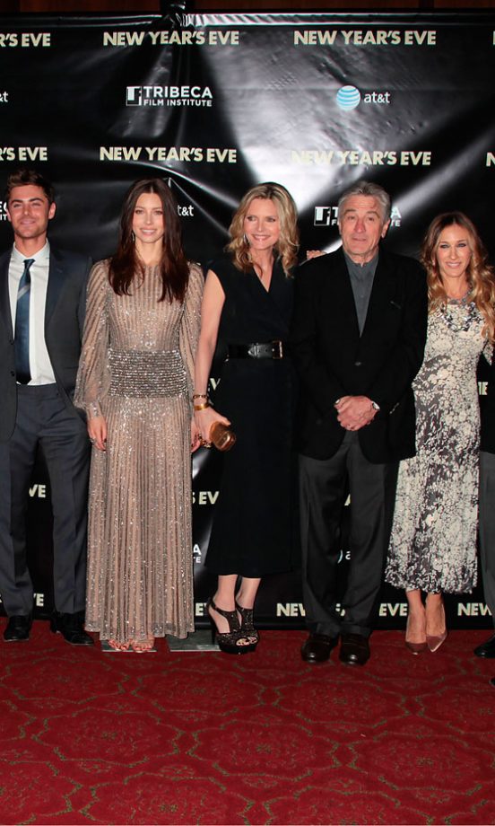 Zac Efron, Jessica Biel, Michelle Pfeiffer, Robert De Niro And Sarah Jessica Parker At The New York Premiere Of New Year's Eve, 2011